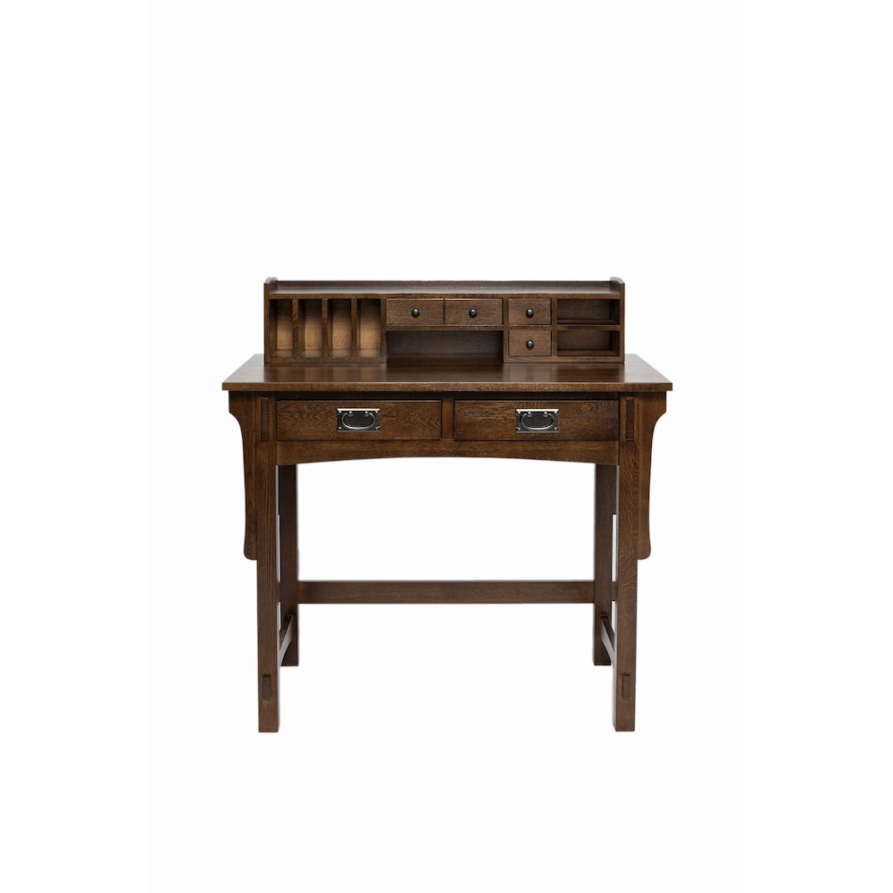 Mission Style Library Table with Removable Organizer - Walnut. Picture 2