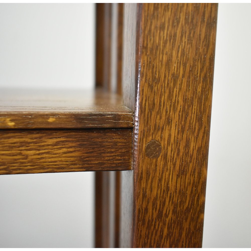 Mission Spindle Side 5 Shelf Bookcase - Walnut (W1). Picture 4