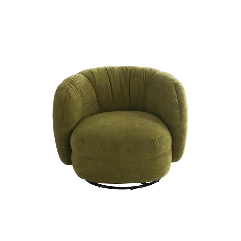 Nest Collection Mid-Century Modern Swivel Arm Chair - Green. Picture 1