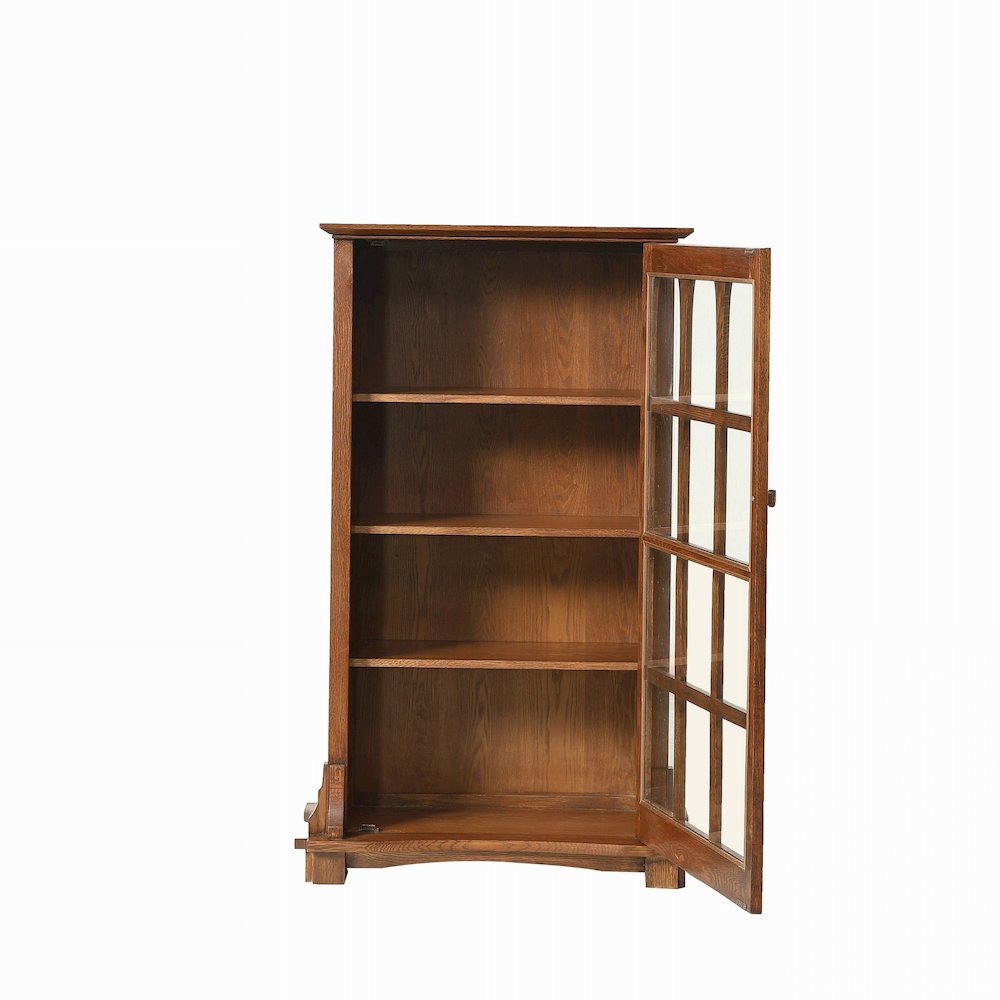 Mission Solid Oak Display Bookcase - Walnut. Picture 3