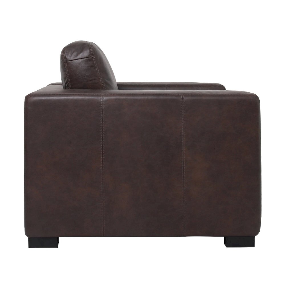 Argento Top Grain Leather Arm Chair - Brown. Picture 3