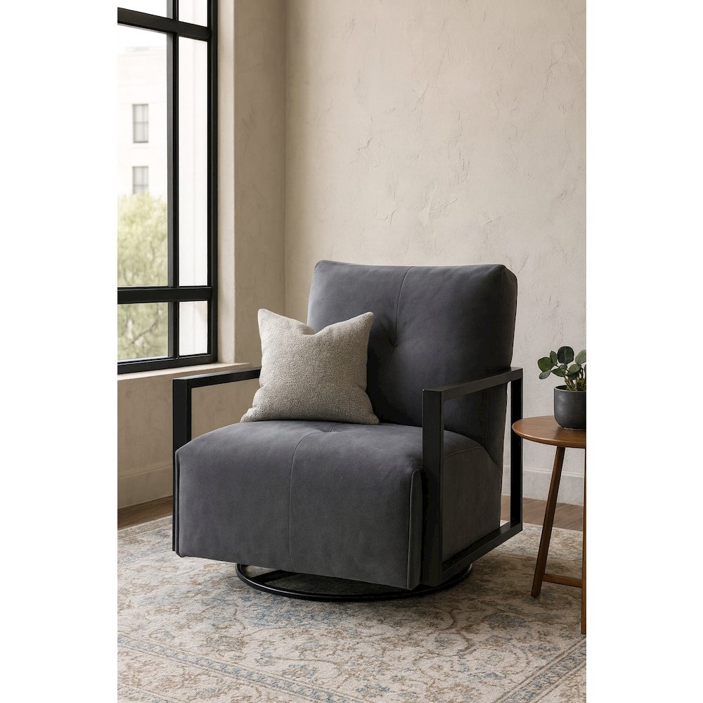 Linea Collection Modern Swivel Arm Chair. Picture 2
