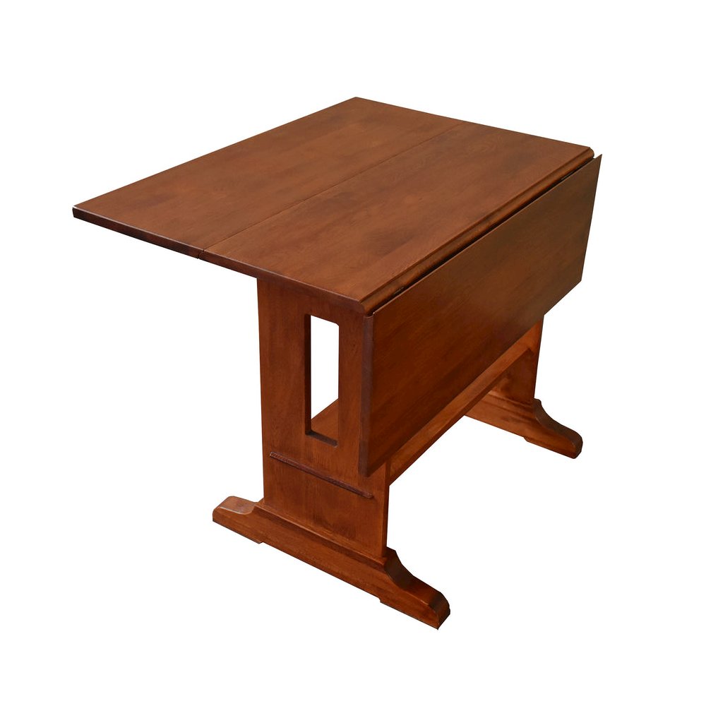 Mission Solid Oak Drop Leaf Dining Table - Michael's Cherry. Picture 1