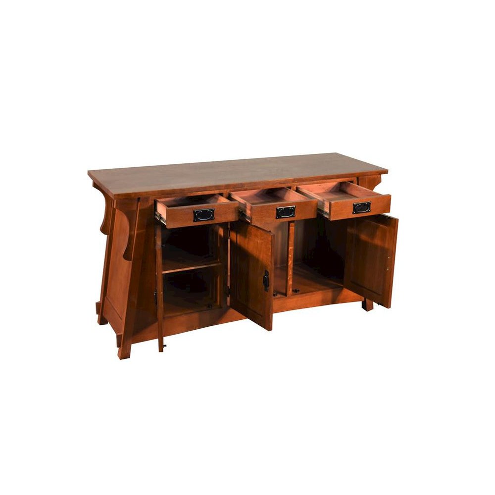 Mission Oak Crofter Console Cabinet - Michael's Cherry - 55". Picture 3