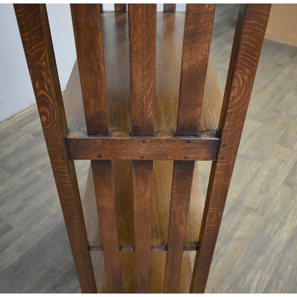Mission Spindle Side 5 Shelf Bookcase - Walnut (W1). Picture 6