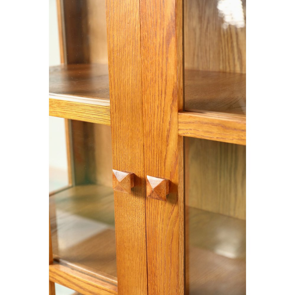 Mission Oak Display China Cabinet / Bookcase - Michael's Cherry - 39"W. Picture 3