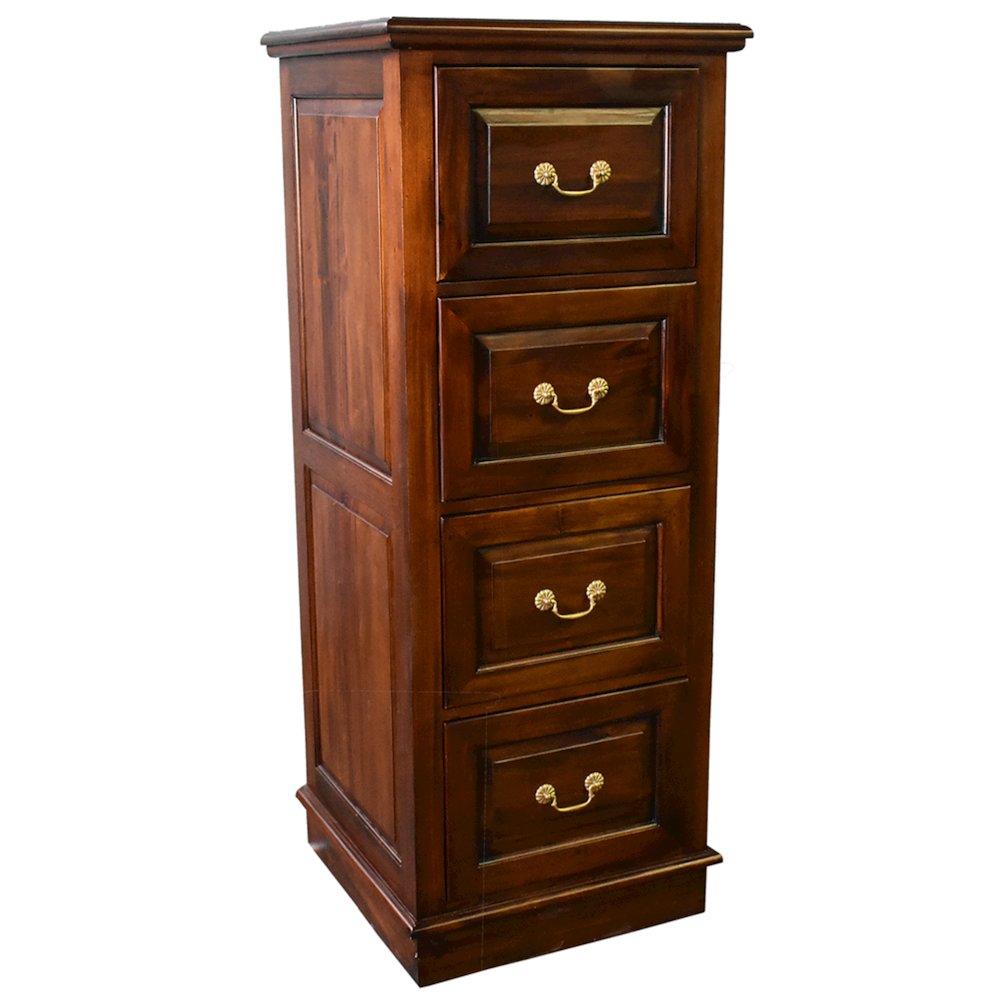 Legacy 4 Drawer File Cabinet - Brown Walnut. Picture 1