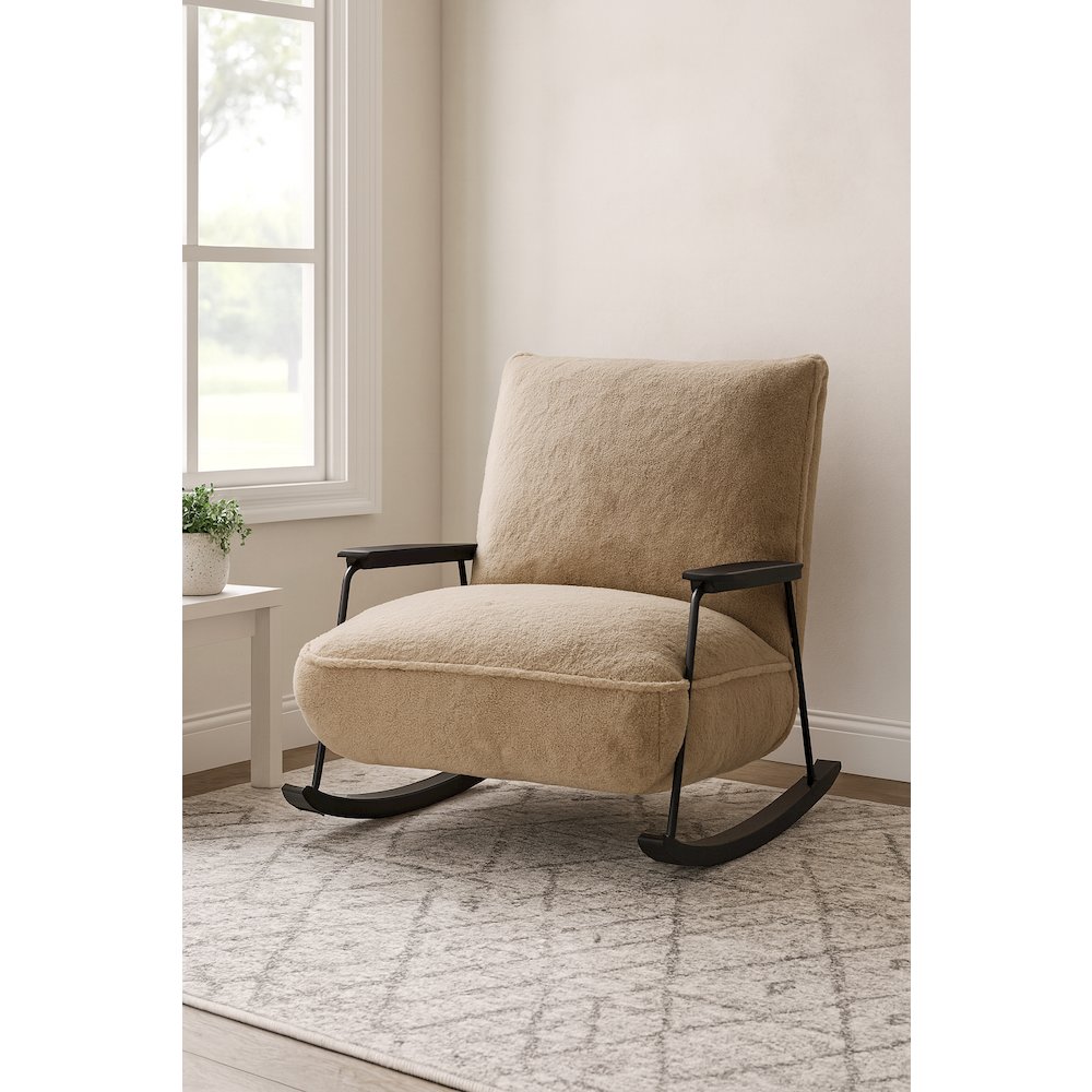 Rythm Collection Mid-Century Modern Rocking Arm Chair. Picture 4