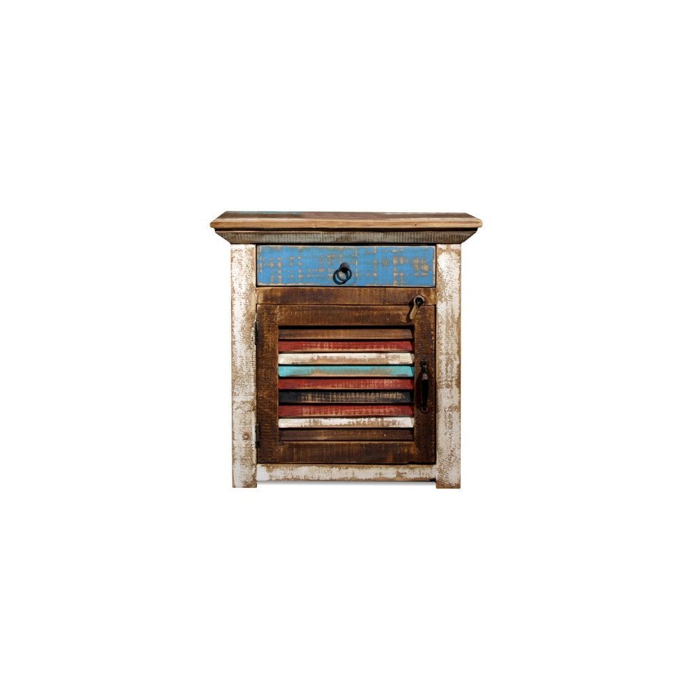 Pair of La Boca Shutter Door End Table. Picture 1