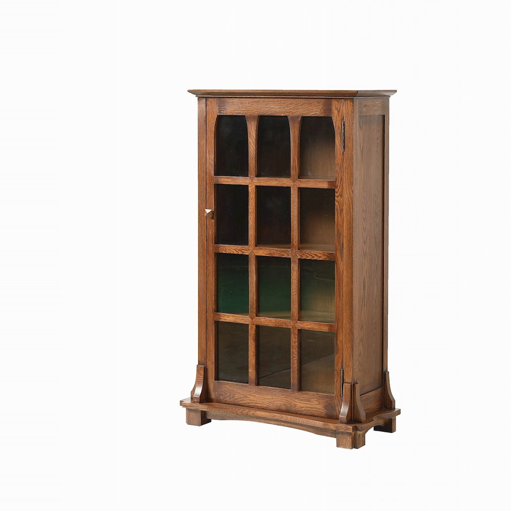 Mission Solid Oak Display Bookcase - Walnut. Picture 2