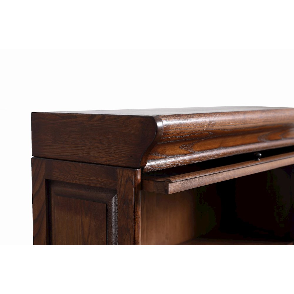 Mission 3 Stack Oak Barrister Bookcase - Beveled Glass - Walnut. Picture 5