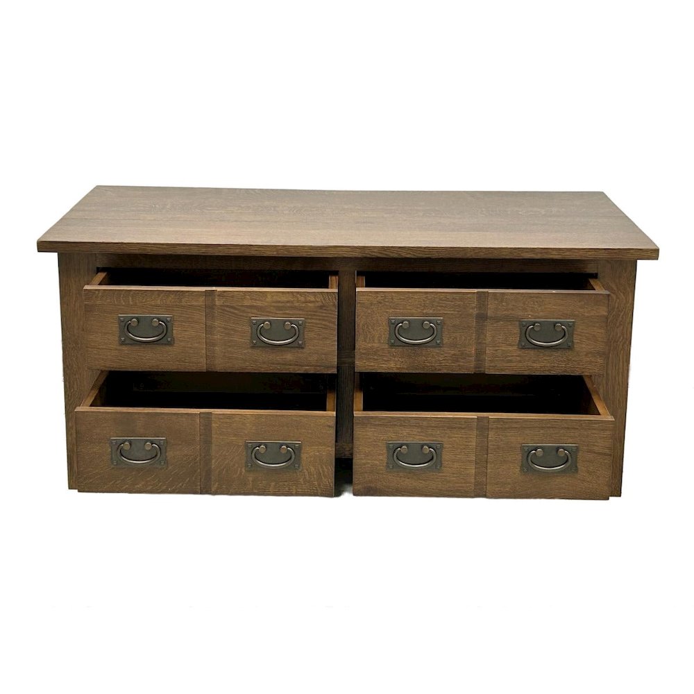 Mission 8 Drawer Coffee Table - Walnut. Picture 3