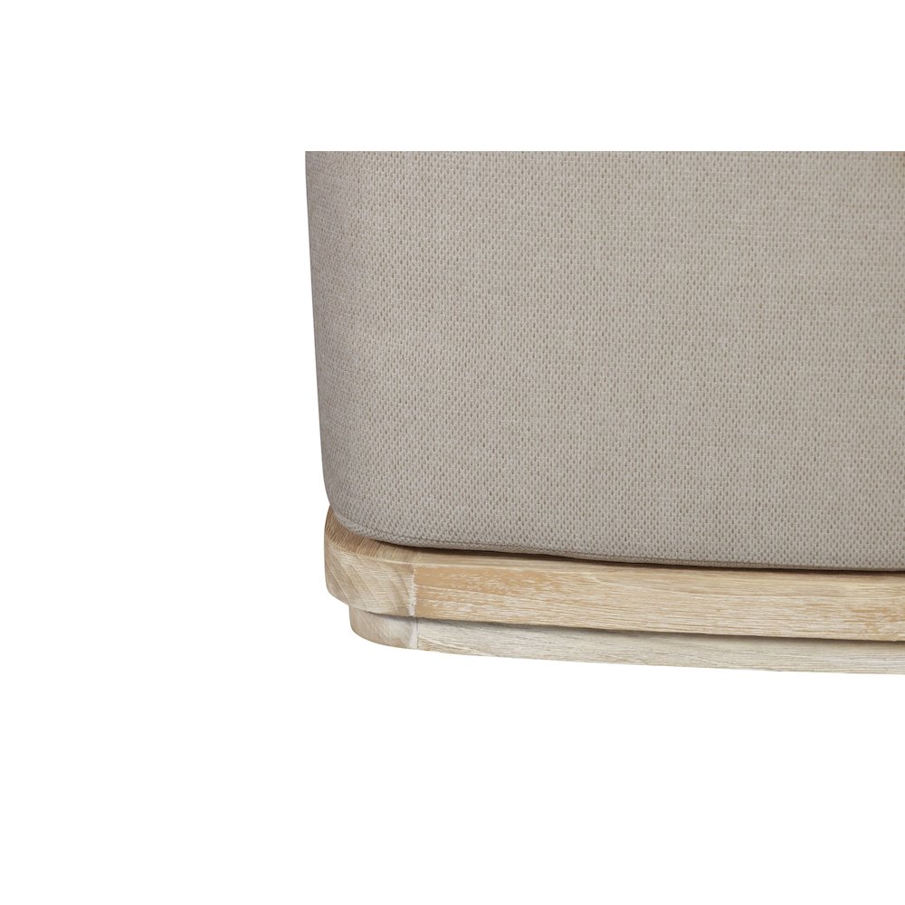 Eclipse Outdoor Solid Teak Wood Ottoman Natural Look - Gray Fabric. Picture 5