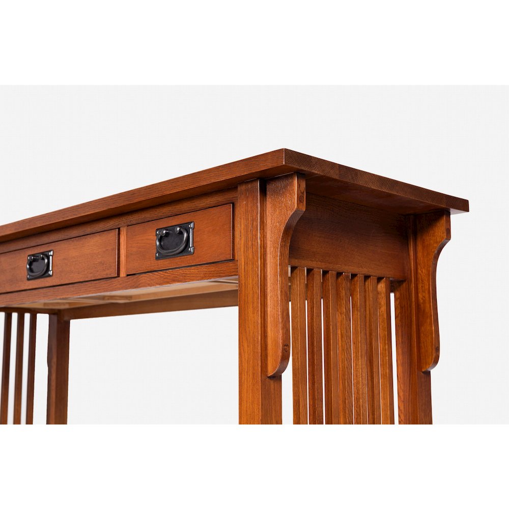 Mission 3 Drawer Crofter Style Console Table - Michael's Cherry. Picture 4