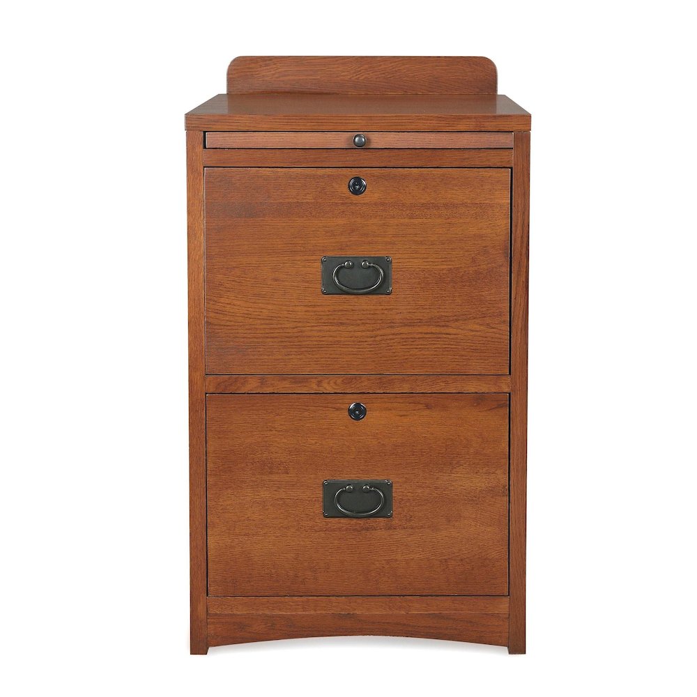 Mission Oak 2 Drawer File Cabinet W/ Writing Tray - Michael's Cherry. Picture 1
