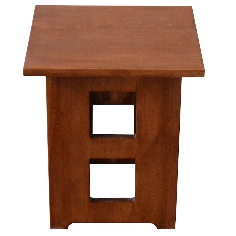 Mission Solid Oak Square End Table with Cut Outs - Michael's Cherry. Picture 3