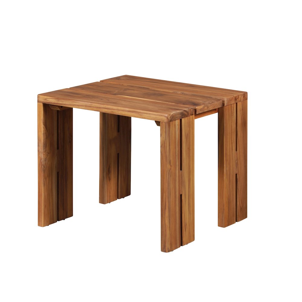 Paradiso Outdoor Teak Wood End Table. Picture 2