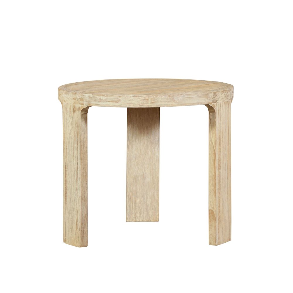 Eclipse Outdoor Solid Teak Wood Natural Look End Table. Picture 3