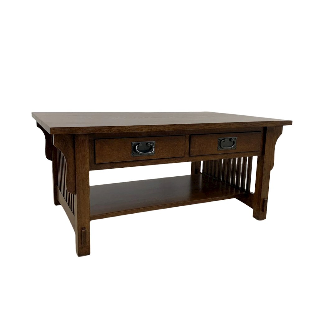 Mission Crofter 4 Drawer Coffee Table with Spindles - 40" - Walnut. Picture 2