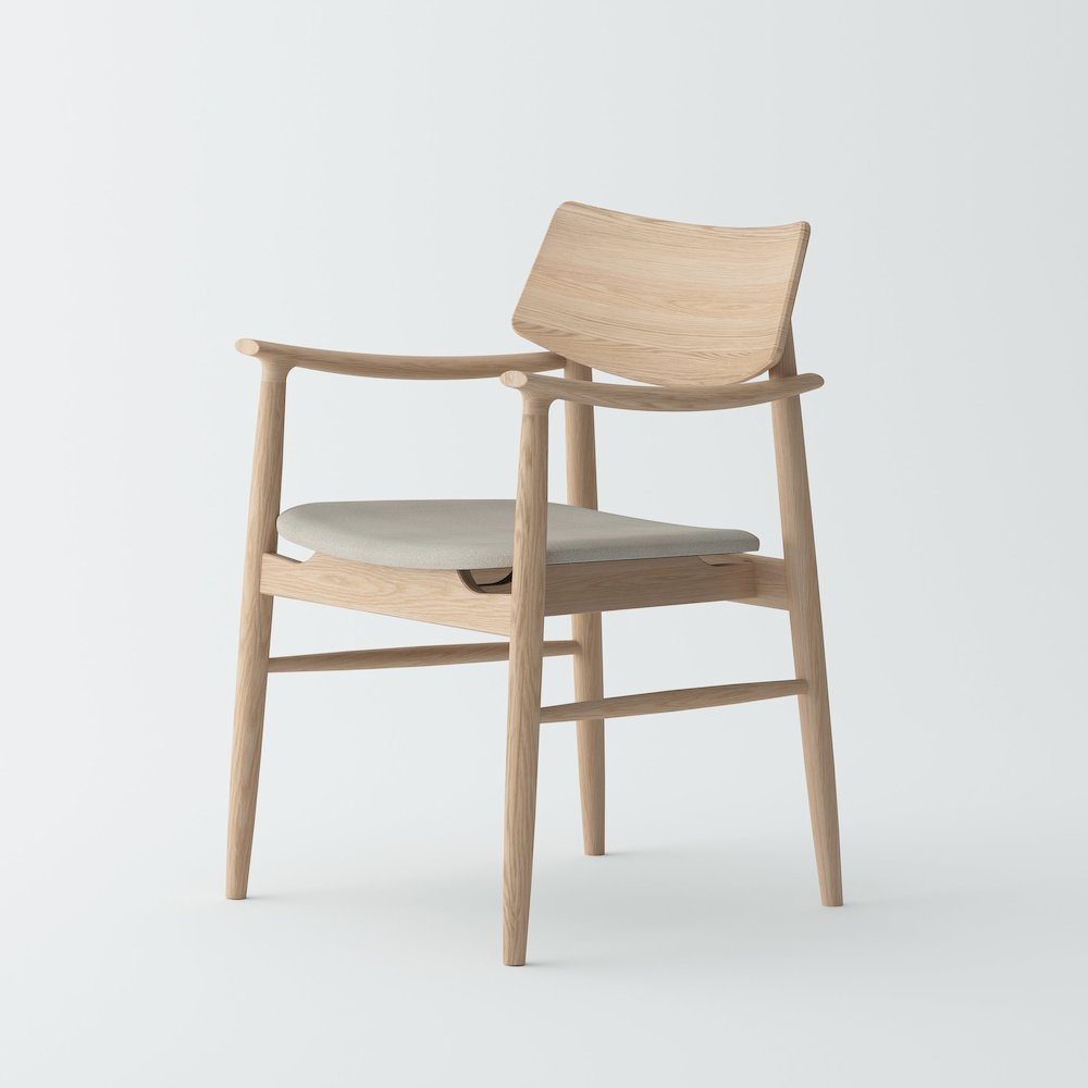 Isabella Mid century round dining table set - Oak. Picture 3