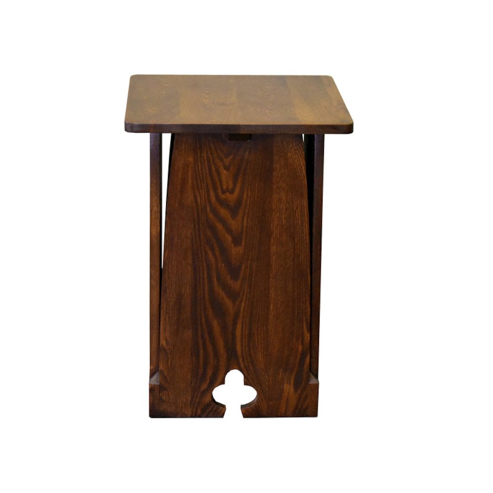 Mission Oak Tabouret Side Table - Walnut. Picture 2