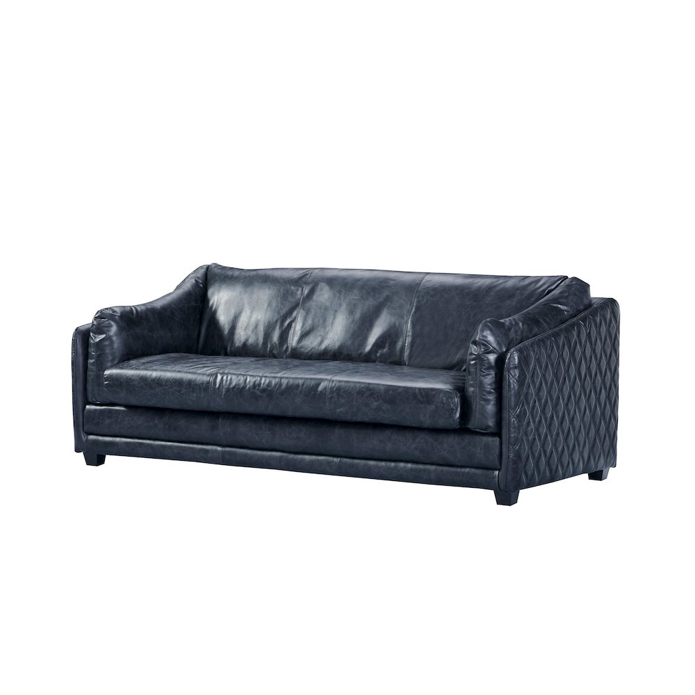 Waco Rustic Modern Sofa - Slate Leather. Picture 2