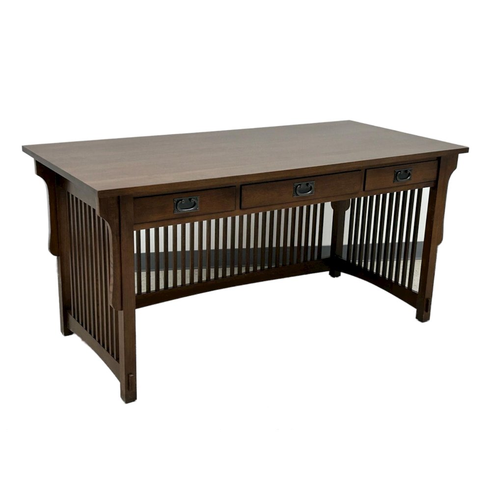 Mission Crofter 3 Drawer Library Desk - Walnut. Picture 1