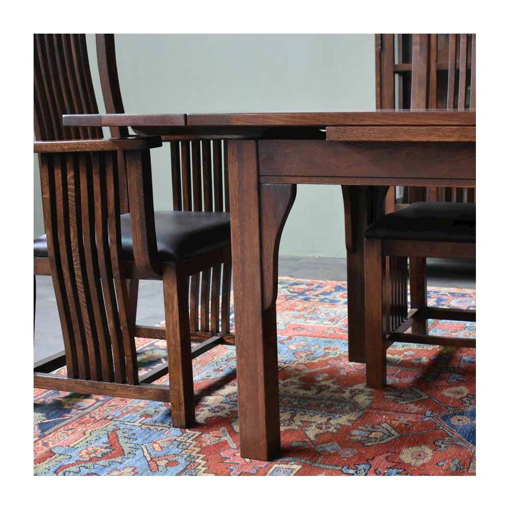 Mission Stow Leaf Table With #401 Chair Dining Set - Dark Oak. Picture 3
