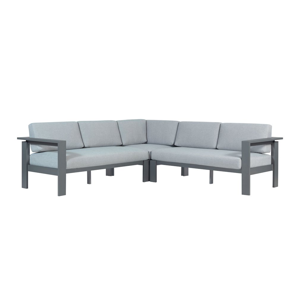 Sardinia Aluminum Frame Outdoor Sectional Sofa - Gray. Picture 1