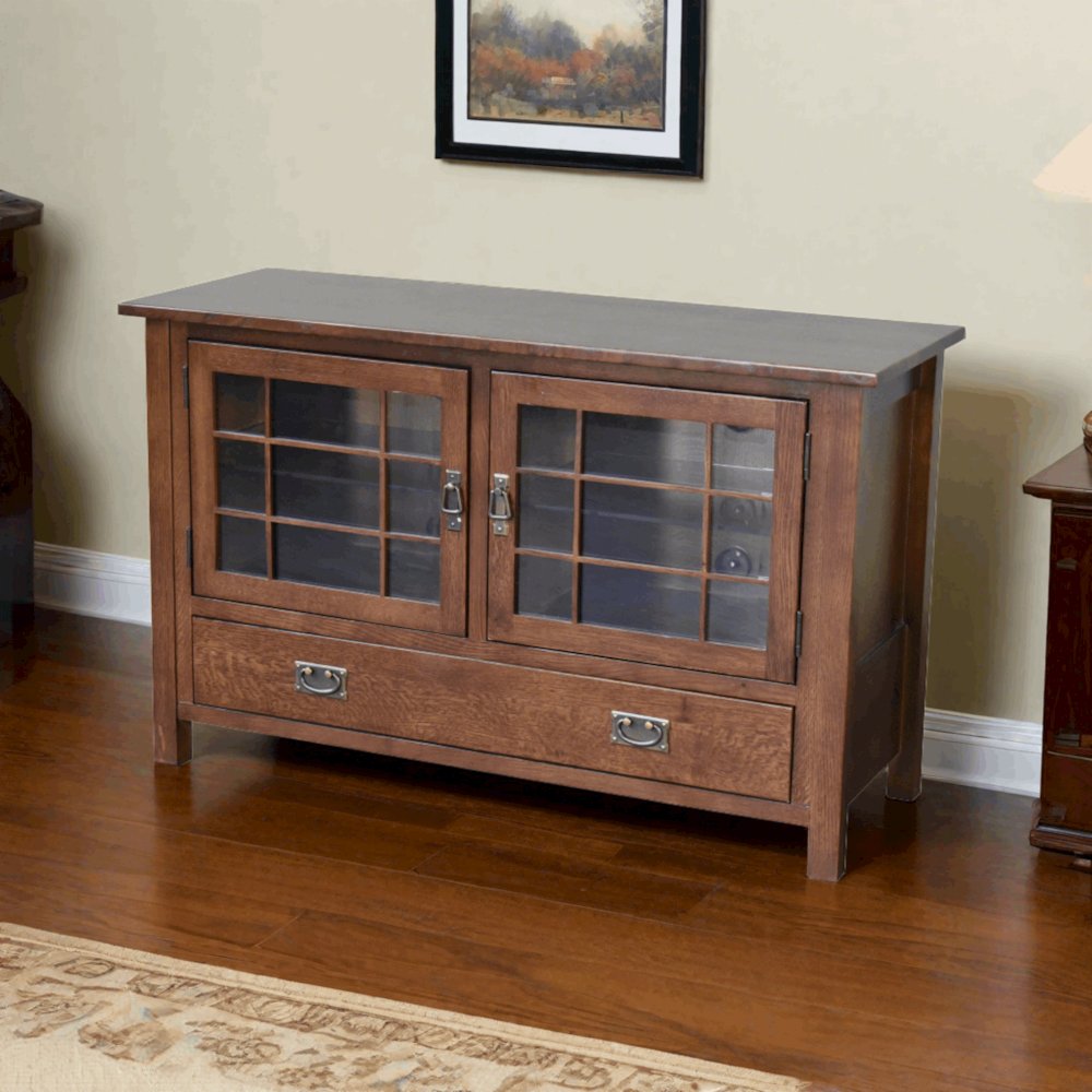 Mission Quarter Sawn Oak 48" Tv Stand - Dark Oak. Picture 3