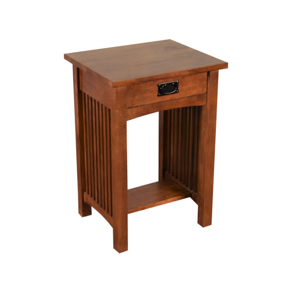 Mission 1 Drawer Nightstand With spindels- Michael's Cherry. Picture 1