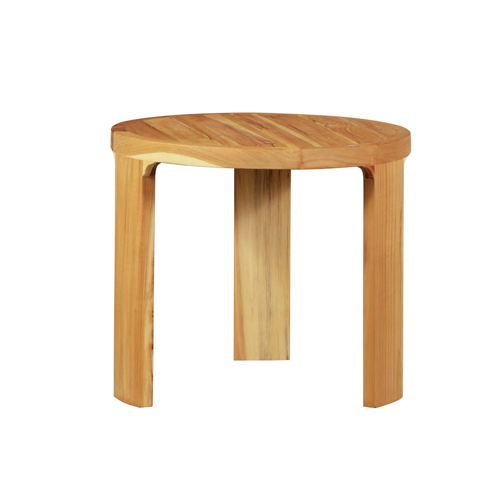 Eclipse Outdoor Solid Teak Wood End Table. Picture 4