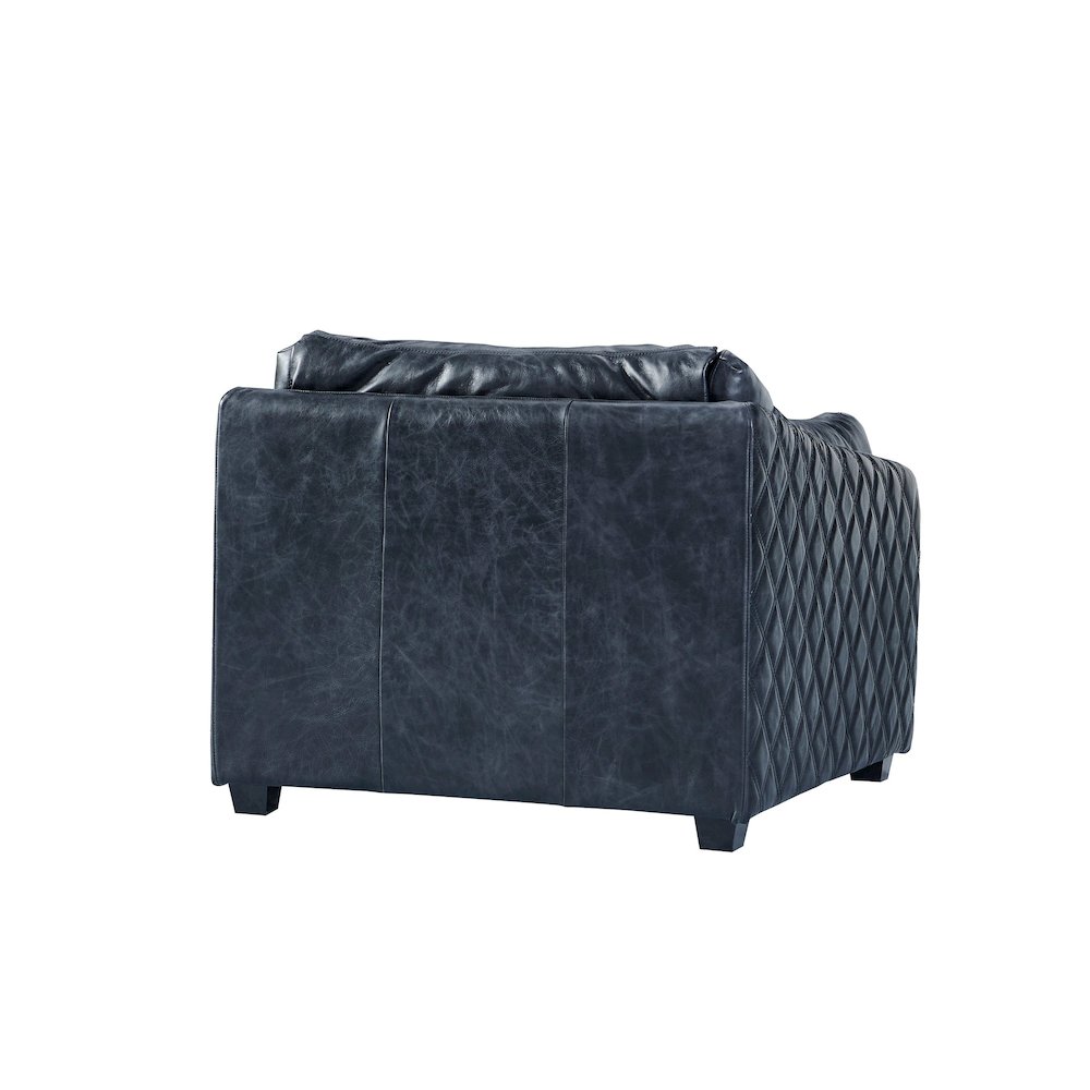 Waco Rustic Modern Arm Chair - Slate Leather. Picture 3