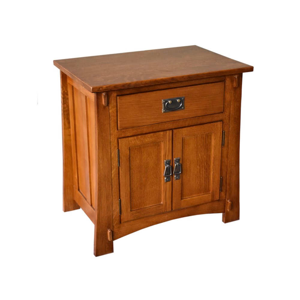 Mission Style Solid Oak Nightstand Model A3 - Michael's Cherry, Set of 2. Picture 1