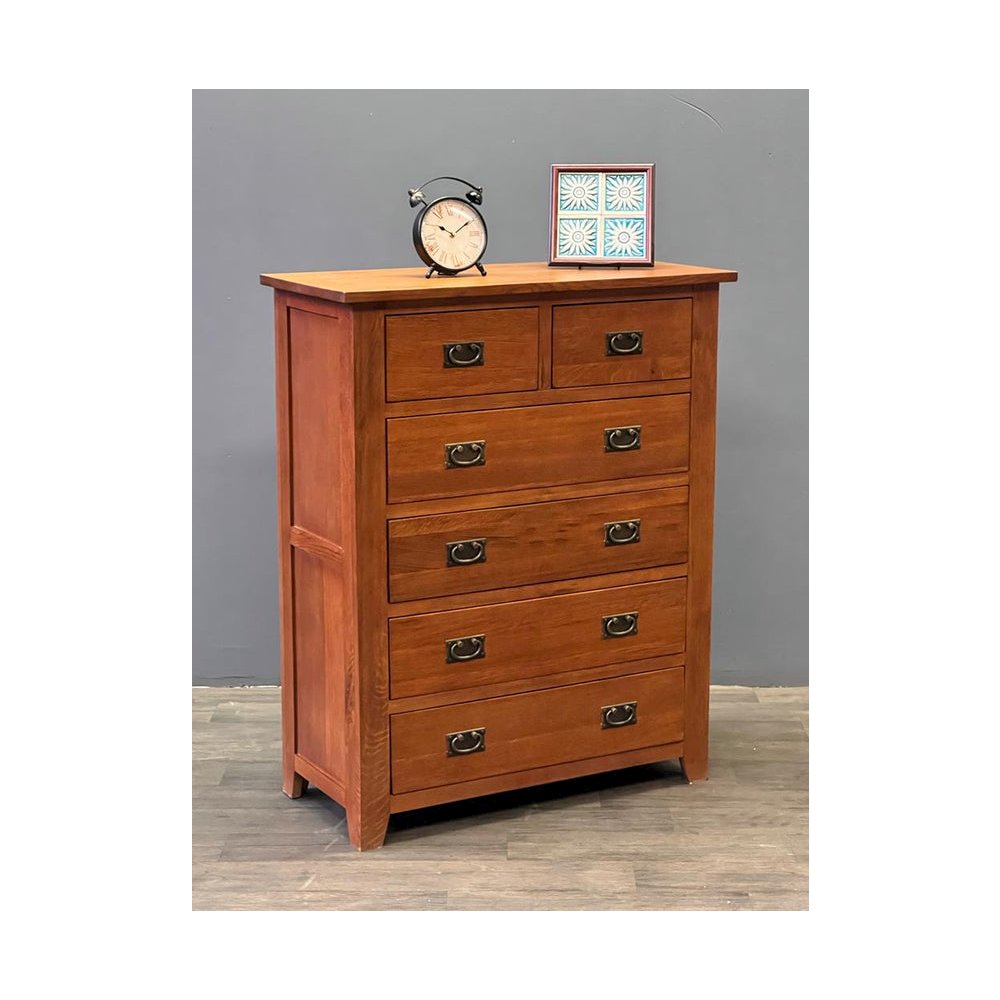 Mission 6 Drawer Tall Dresser - Michael's Cherry. Picture 1