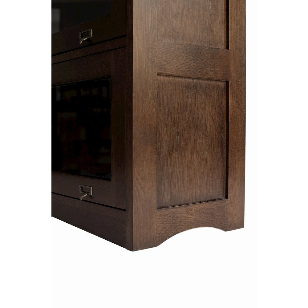 Mission Quarter Sawn Oak 4 Stack Barrister Bookcase - Walnut. Picture 6