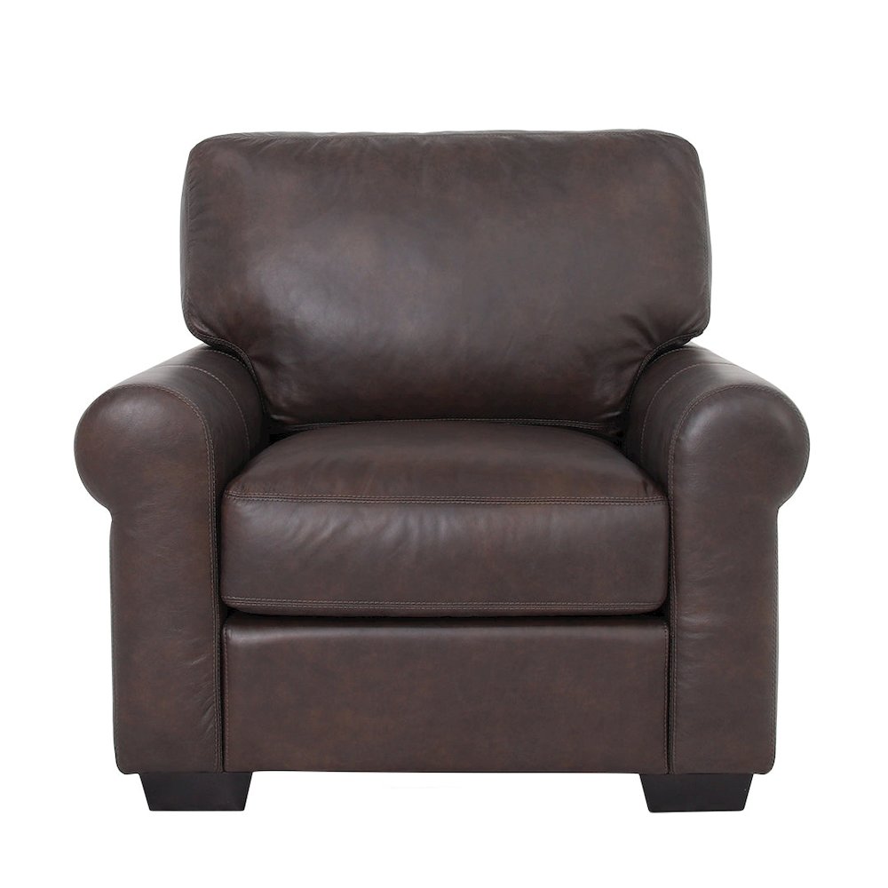 Florentine Leather Arm Chair Tan - Dark Brown. Picture 3