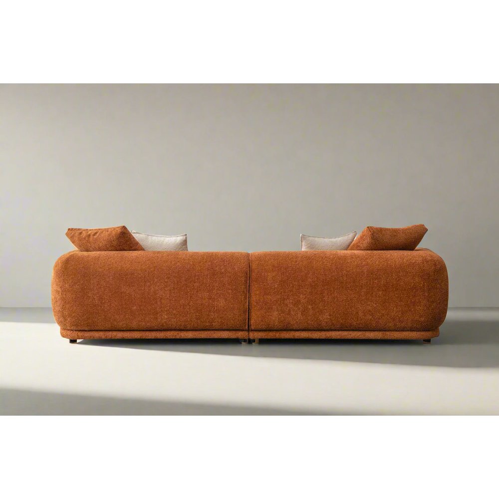 Sunset Collection Mid-Century Modern 4-Seater Fabric Sofa – 118". Picture 5