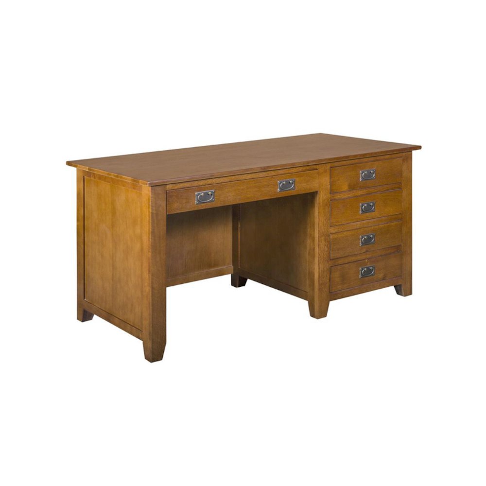 Mission 5 Drawer Library Desk - Michael's Cherry. Picture 1