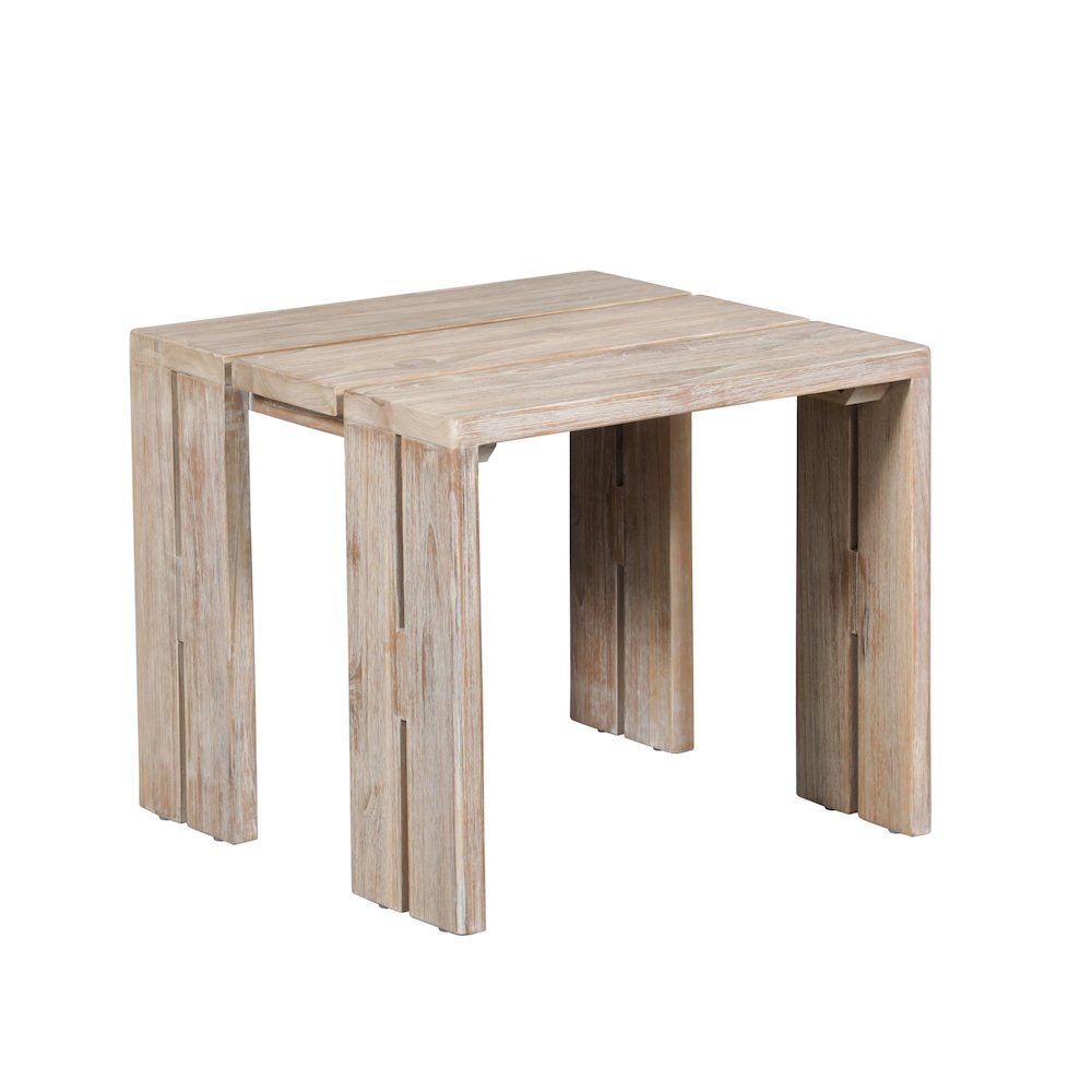 Paradiso Outdoor Teak Natural Look End Table. Picture 2