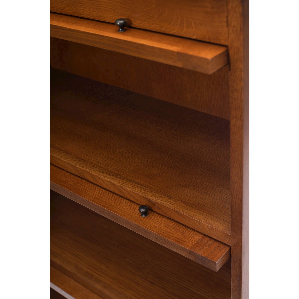 Mission Craftsman Style Oak Barrister Bookcase - 3 Stack - Michael's Cherry. Picture 6