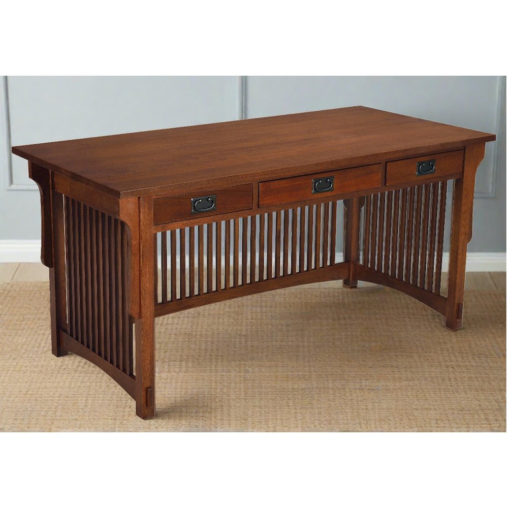 Mission Crofter 3 Drawer Library Desk - Michael's Cherry. Picture 3