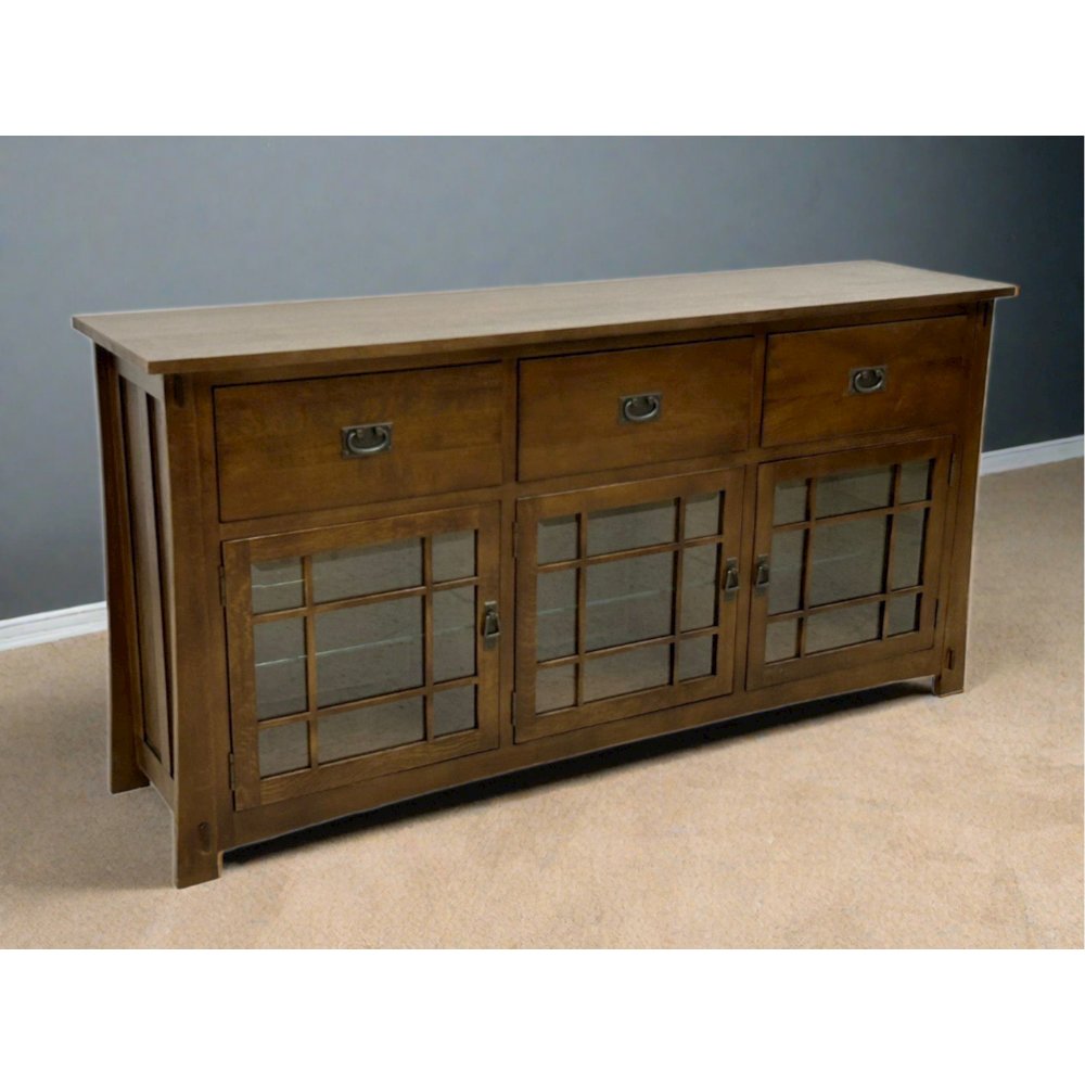 Craftsman Style Quarter Sawn Oak Sideboard - 72" - Walnut. Picture 4