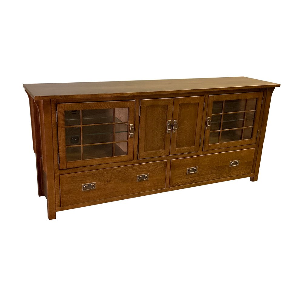 Mission Quarter Sawn Oak 72" Tv Stand - Walnut. Picture 1