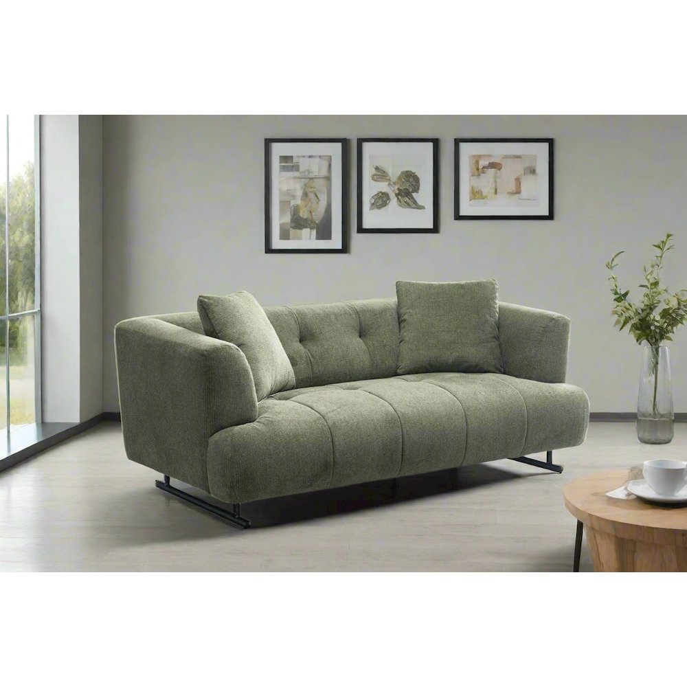 Arden Collection Modern Fabric 3-Seater Sofa - Green. Picture 3