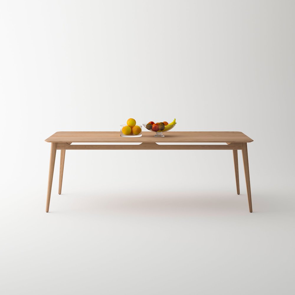 Isabella Mid century Dining Table - American Solid Oak 86.75". Picture 1