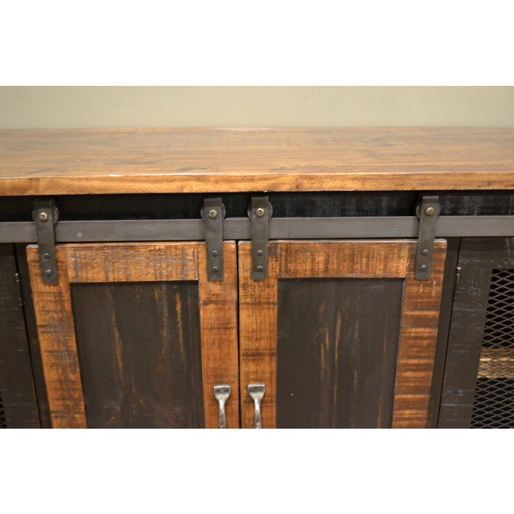 Greenview Sliding Door Distressed Black TV Stand - 60 inch. Picture 2