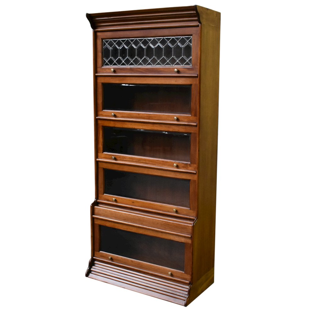 Legacy 5 Stack Barrister Bookcase - Light Brown Walnut. Picture 1