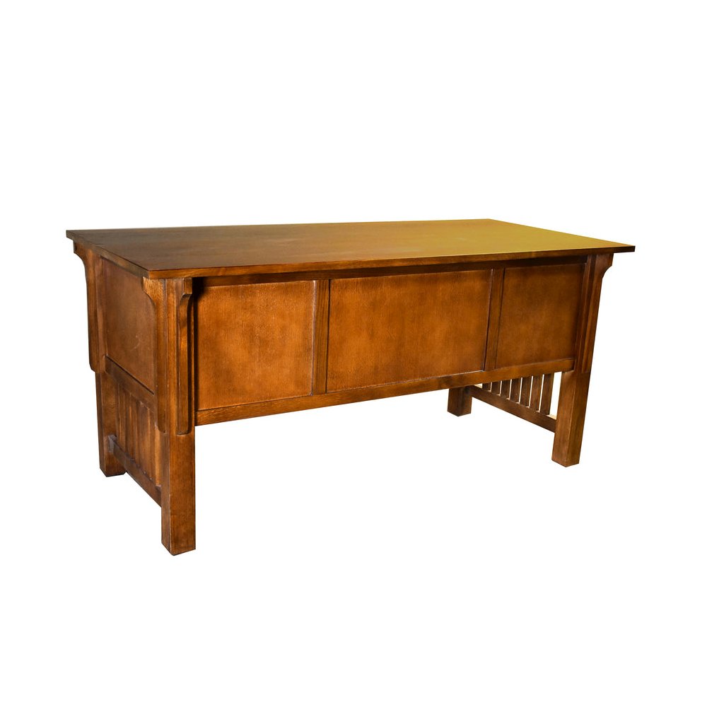 Mission Quarter Sawn Oak 5 Drawer Desk - Michael's Cherry. Picture 2