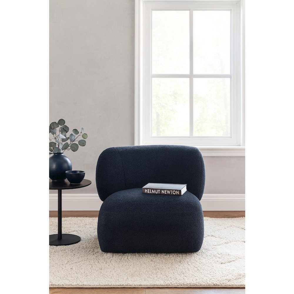 Forma Mid-Century Modern Swivel Livingroom Chair - Blue. Picture 5